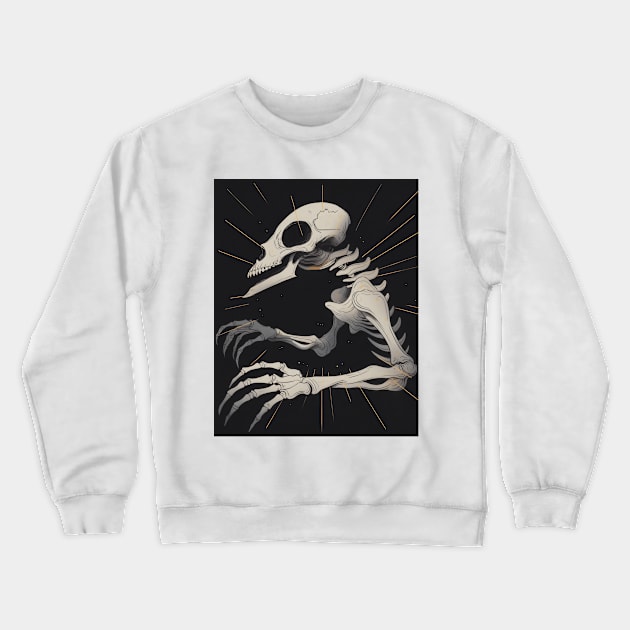 Sketch of an Alien Skeleton Crewneck Sweatshirt by Sheptylevskyi